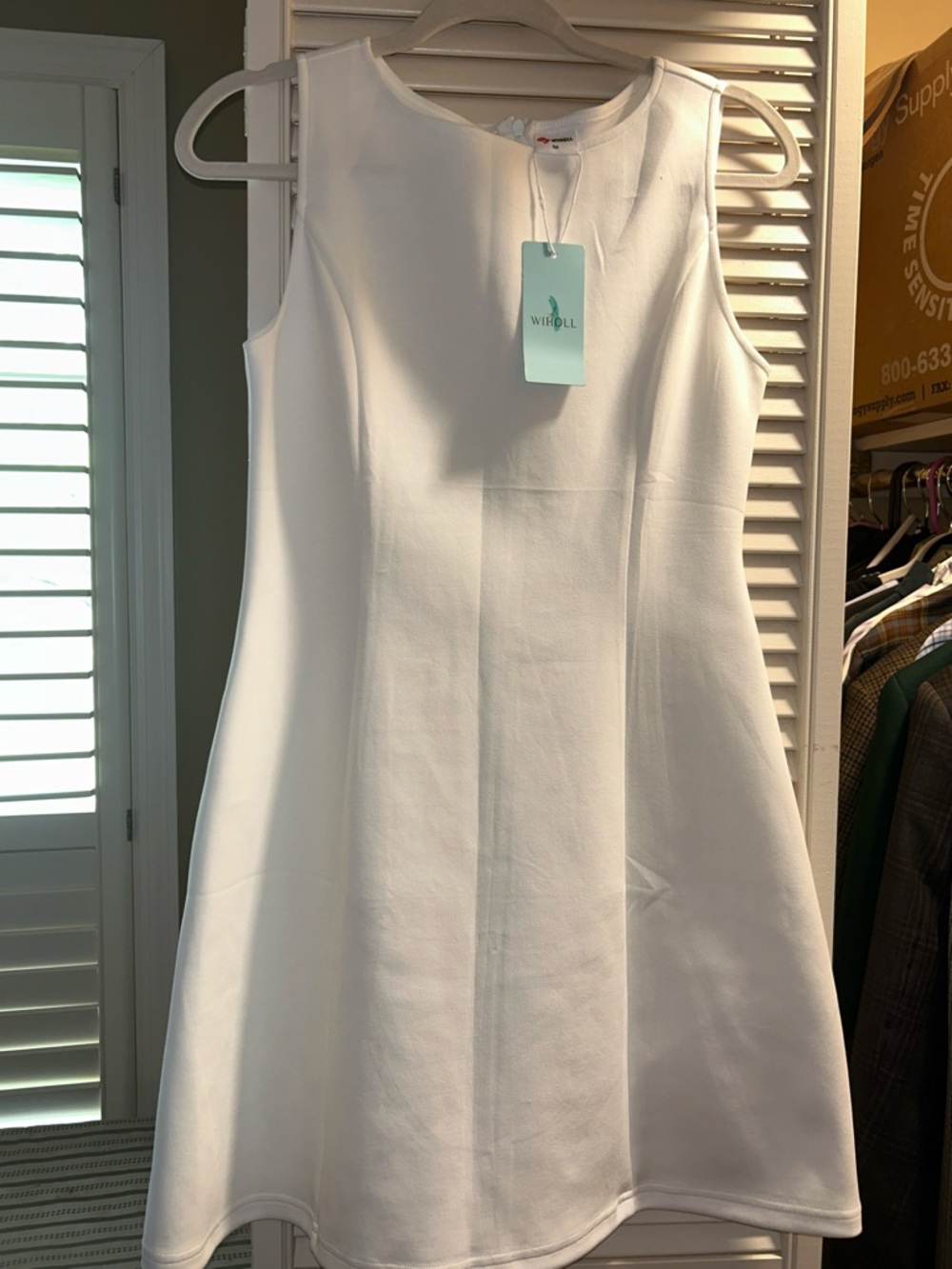 Sleeveless White A-Line Dress